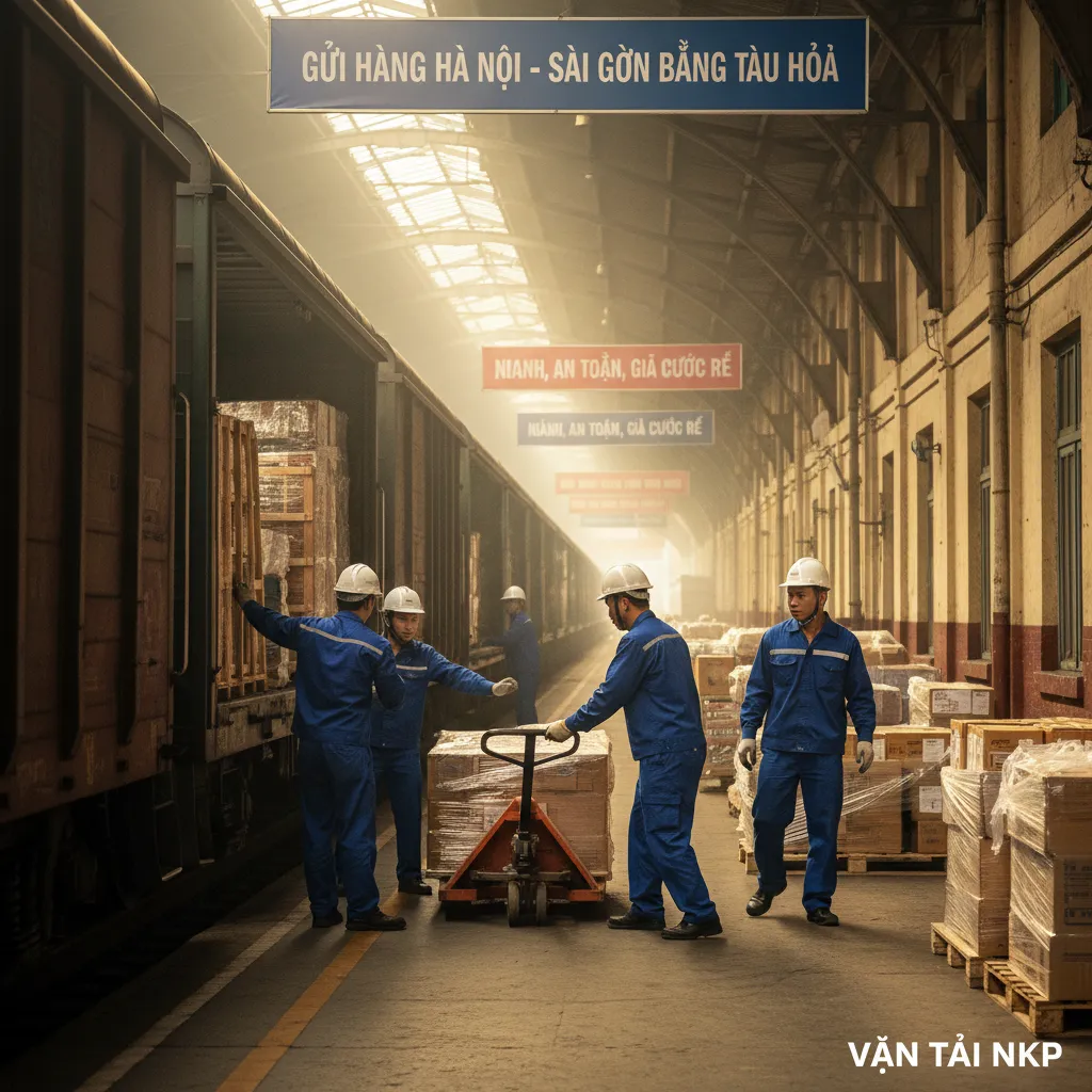 4. Nhân viên bốc dỡ hàng tại ga Sài Gòn