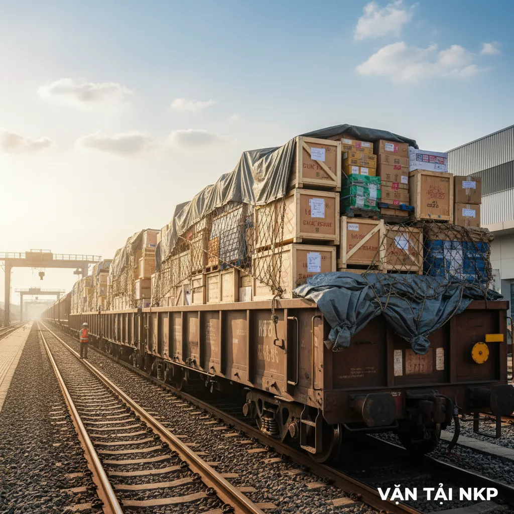 6. Toa tàu chở hàng hóa đầy (logistics hiệu quả)