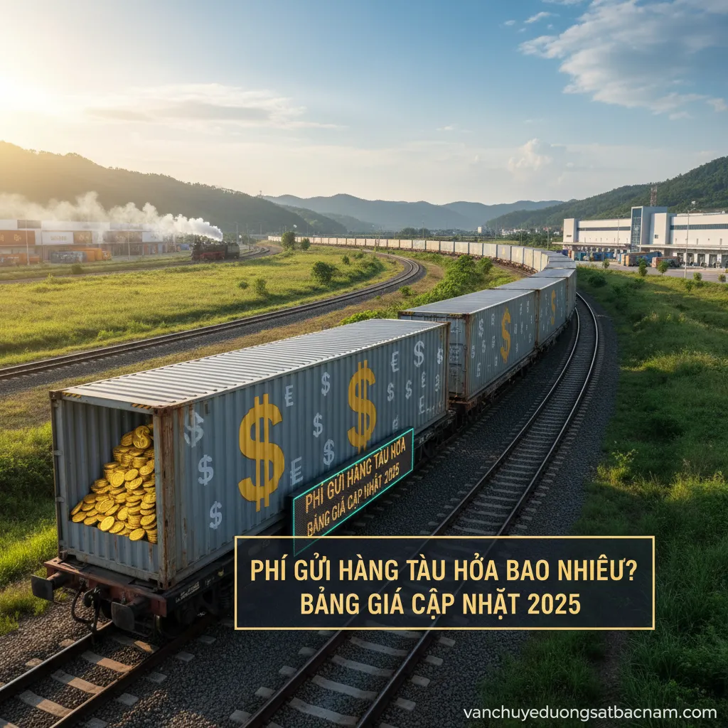 Container tàu hỏa với dấu đô la